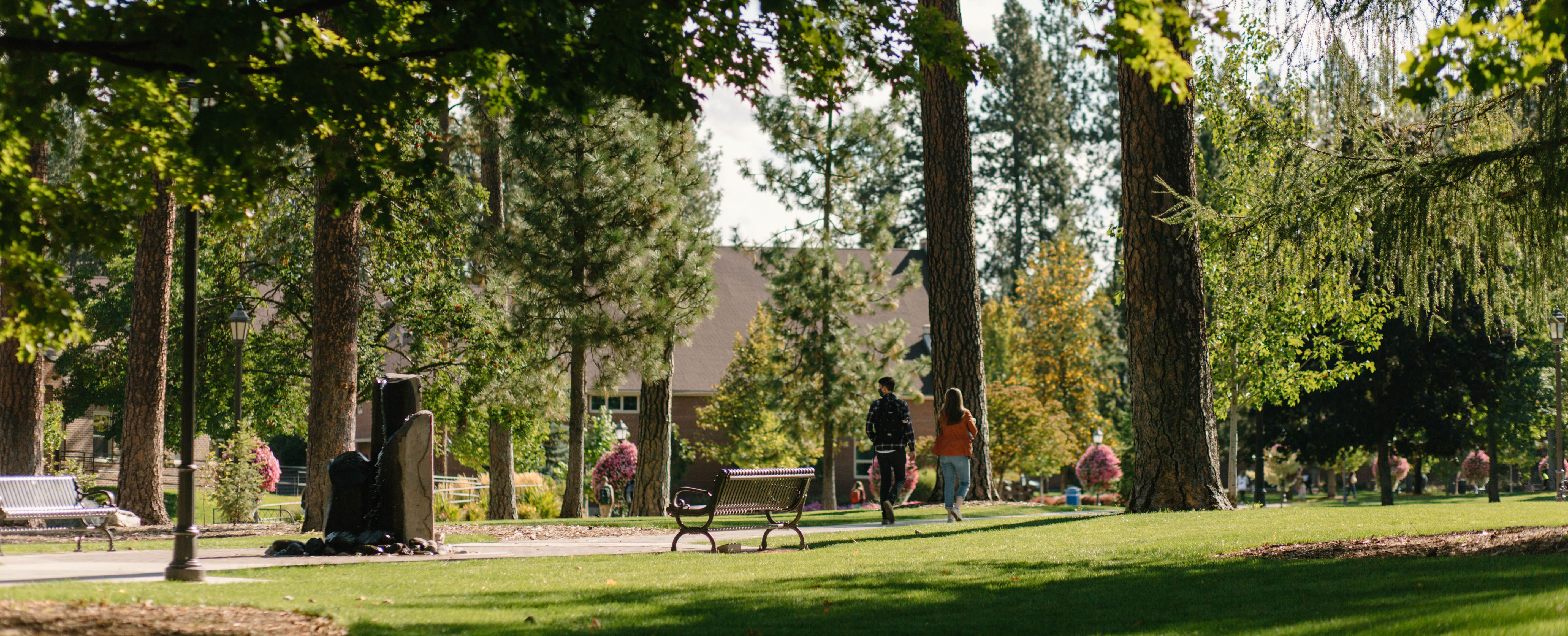 Students walking on campus