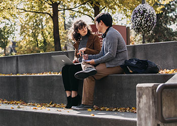 Photo of students on campus.